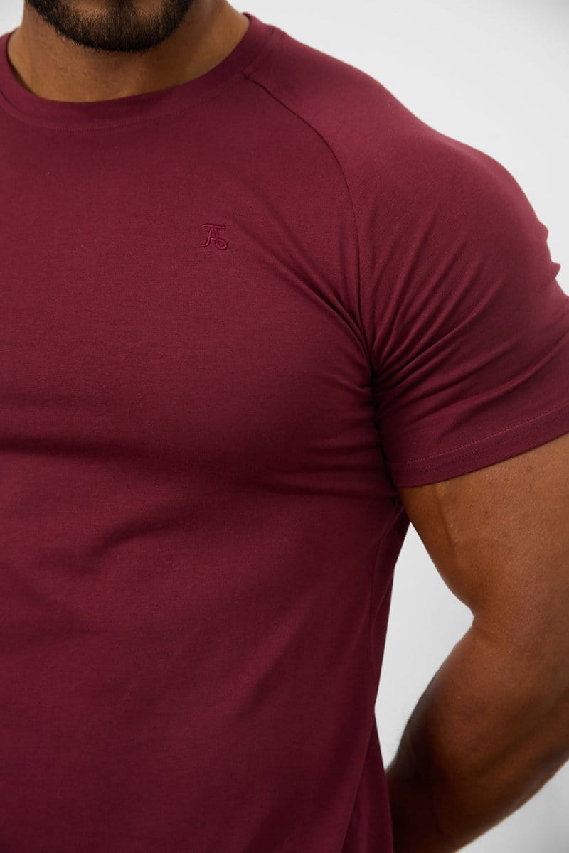 Premium Athletic Fit T-shirt In Burgundy